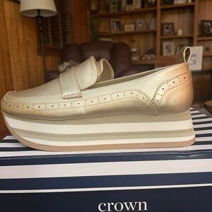 Crown & Ivy Gold Platform Loafers